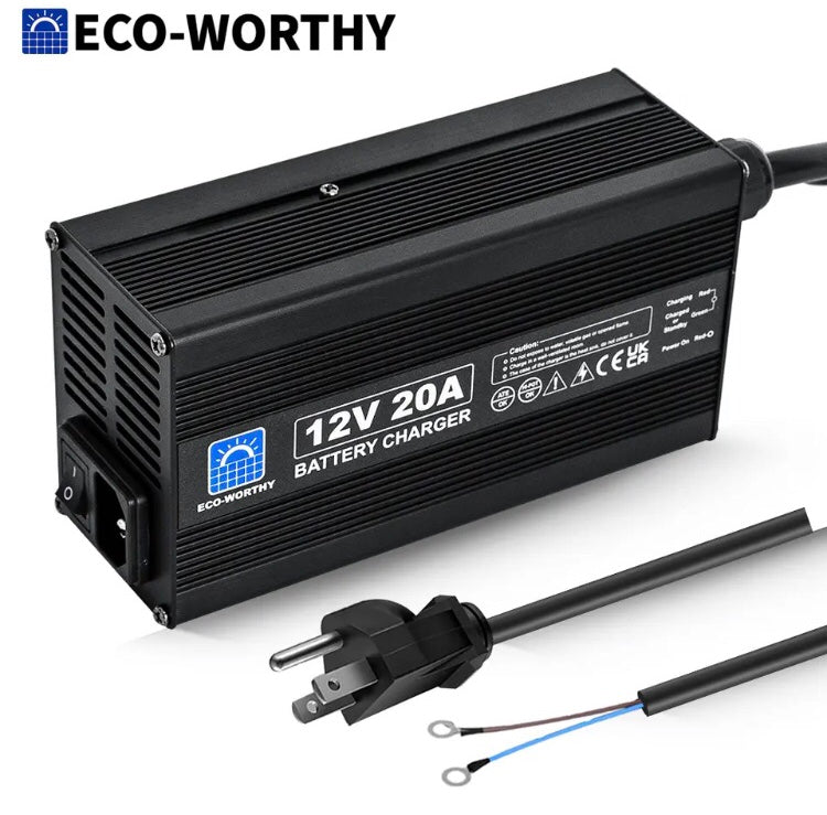 ECO-WORTHY 20Amp 12V Automatic Smart Battery Charger with LCD