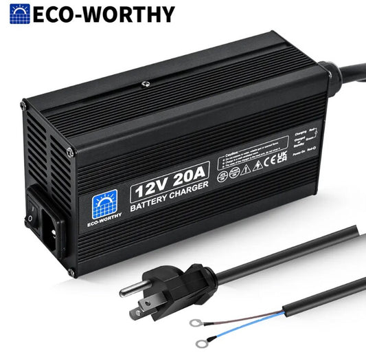 ECO-WORTHY  20Amp 12V Automatic Smart Battery Charger with LCD Display